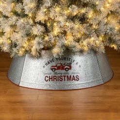 Best deal 🥰 Glitzhome 40.5"D 🎄 Christmas Galvanized Metal Truck Tree Collar ❤️ -christmas decorations Sales 014100bf02b4336f 5827 w800 h800 b0 p0