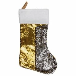 Promo 🎁 Northlight Seasonal 19" Gold And Silver Sequin 🎄 Christmas Stocking With White Faux Fur Cuff 🎉 -christmas decorations Sales 01919a1f00dbdc07 3265 w800 h800 b1 p0