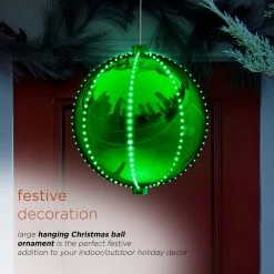 New π Alpine Corporation 13"H Indoor Hanging π Christmas Ball Decoration With Chasing LED Lights, Green π 14 New π Alpine Corporation 13"H Indoor Hanging π Christmas Ball Decoration With Chasing LED Lights, Green π -christmas decorations Sales 01e13f6f03694b0a 6477 w800 h800 b0 p0