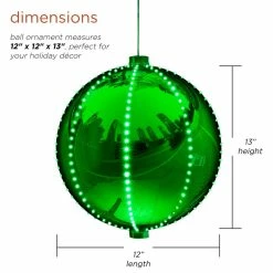 New π Alpine Corporation 13"H Indoor Hanging π Christmas Ball Decoration With Chasing LED Lights, Green π 13 New π Alpine Corporation 13"H Indoor Hanging π Christmas Ball Decoration With Chasing LED Lights, Green π -christmas decorations Sales 047176e903694b0a 6477 w800 h800 b1 p0