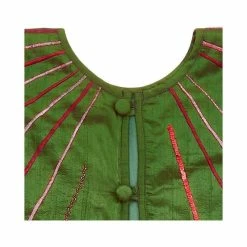 Flash Sale 🔥 Arcadia Home Hand Beaded Starburst 🔔 Christmas Tree 👗 Skirt In Green Silk, 60" 🌟 -christmas decorations Sales 06a169cd0d265428 7634 w800 h800 b0 p0