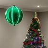 New 🌟 Alpine Corporation 13"H Indoor Hanging 🎁 Christmas Ball Decoration With Chasing LED Lights, Green 🎉