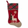 Buy 😀 Northlight Seasonal 20.5" Red And Green Plaid 🎄 Christmas Stocking With A Pine Tree And Moose 💯
