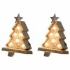 Deals 🔔 Glitzhome 7.5" Marquee LED Wooden/Metal 🎄 Christmas Tree Stocking Holder, Set Of 2 🎁