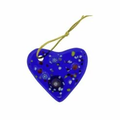 Coupon 😀 GlassOfVenice Murano Glass Heart 🎁 Christmas Ornament - Blue 🔔