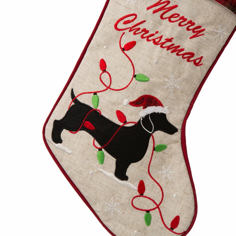 Hot Sale ๐ Glitzhome 2pk 21"L Fabric โ Christmas Stocking Dachshund โจ 4 Hot Sale ๐ Glitzhome 2pk 21"L Fabric โ Christmas Stocking Dachshund โจ - Image 4