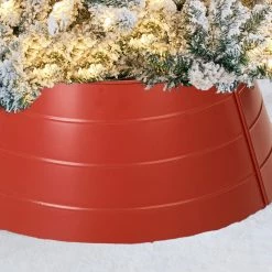 Best Pirce 🥰 Glitzhome 22" D ❄ Christmas Painted Metal Tree Collar, Red 🎉 -christmas decorations Sales 1e31435702b42edb 5809 w800 h800 b0 p0