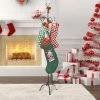 New ✨ Renovators Supply Manufacturing 🎄 Christmas Stocking Holder Stand Freestanding 60" L Black Wrought Iron 6 Hooks ⌛