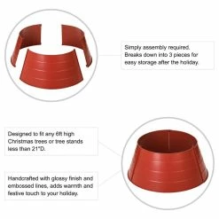 Best Pirce 🥰 Glitzhome 22" D ❄ Christmas Painted Metal Tree Collar, Red 🎉 -christmas decorations Sales 20f11f2902b42ee2 5809 w800 h800 b1 p0