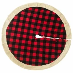 Promo 🧨 Fennco Styles Buffalo Plaid With Sherpa Border Tree 👗 Skirt 😍