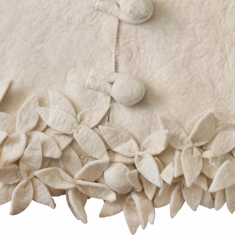 Hot Sale ๐ Arcadia Home Overlapping Flowers ๐ Christmas Tree ๐ Skirt In Rustic Hand Felted Cream Wool ๐ฅฐ 3 Hot Sale ๐ Arcadia Home Overlapping Flowers ๐ Christmas Tree ๐ Skirt In Rustic Hand Felted Cream Wool ๐ฅฐ - Image 3