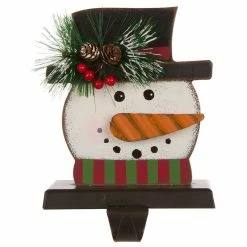 Best Sale 🔥 Glitzhome 6.50" Wooden/Metal Snowman Head Stocking Holder ✔️