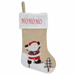 Buy โญ Northlight Seasonal 19" Beige And Red Burlap "Ho Ho Ho" Santa Claus โ Christmas Stocking ๐คฉ