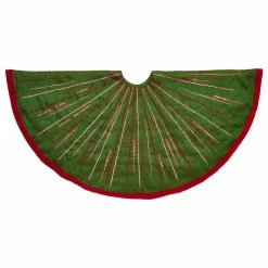 Flash Sale 🔥 Arcadia Home Hand Beaded Starburst 🔔 Christmas Tree 👗 Skirt In Green Silk, 60" 🌟