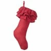 Coupon 😉 Fennco Styles Ruffled Design Holiday Decor ❄ Christmas Stocking, One Piece, Red 🤩