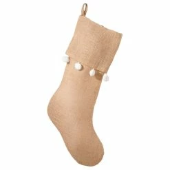 Coupon 🎁 Fenncostyles.com Pompom Trim Jute Holiday Stocking 🤩