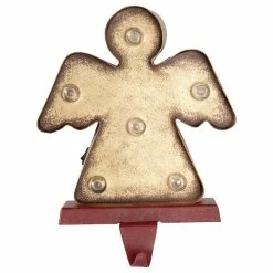 Promo 🔥 Glitzhome Marquee Angel 🔔 Christmas Stocking Holder With Battery Operated LED ⌛