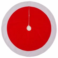 Hot Sale 👍 Glitzhome 48"D Red And White Felt 🔔 Christmas Tree 👗 Skirt ✨