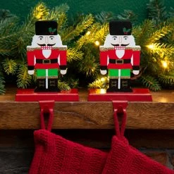 Discount 👏 Glitzhome 7" Wooden/Metal Nutcracker Stocking Holder, Set Of 2 🧨 -christmas decorations Sales 3af1bbf70173d764 4740 w800 h800 b0 p0