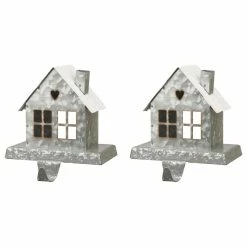New ๐งจ Glitzhome 6" Galvanized House Stocking Holder, Set Of 2 โ