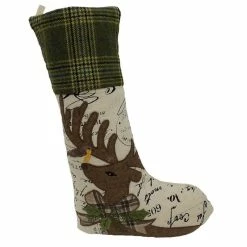 Outlet ⌛ Xia Home Fashions Reindeer With Applique Suede Collection Stocking ⌛
