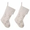 Best Pirce 🤩 Glitzhome 2Pk White Plush With Snowflake ❄ Christmas Stocking 🧨