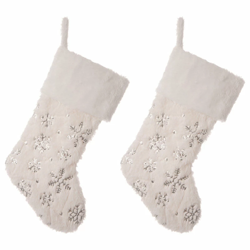 Best Pirce ๐คฉ Glitzhome 2Pk White Plush With Snowflake โ Christmas Stocking ๐งจ 1 Best Pirce ๐คฉ Glitzhome 2Pk White Plush With Snowflake โ Christmas Stocking ๐งจ