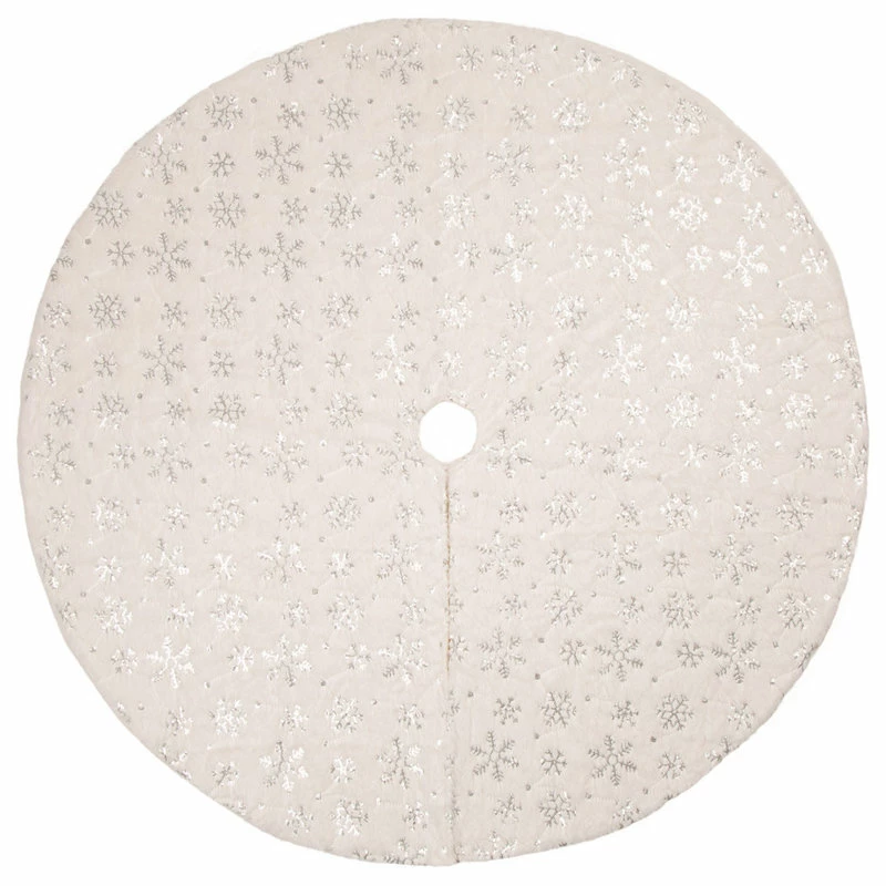 Promo 🌟 Glitzhome White Plush With Snowflake 🎅 Christmas Decoration(Stocking And Tree 👗 Skirt,Set Of 3 😀 8 Promo 🌟 Glitzhome White Plush With Snowflake 🎅 Christmas Decoration(Stocking And Tree 👗 Skirt,Set Of 3 😀 - Image 8