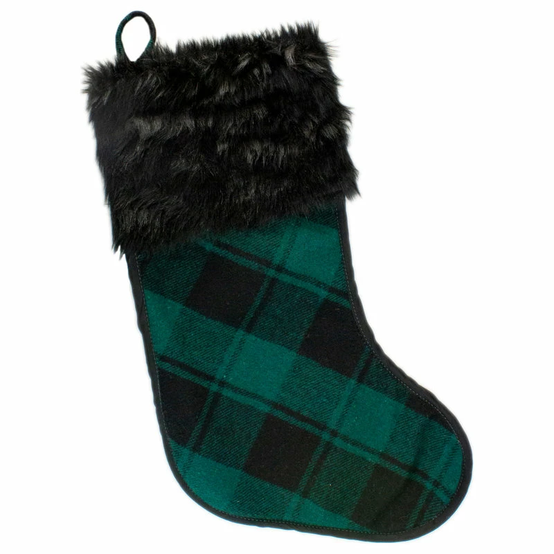 Promo ๐ Northlight Seasonal 19" Green And Black Plaid ๐ Christmas Stocking With Faux Fur ๐ฅ 1 Promo ๐ Northlight Seasonal 19" Green And Black Plaid ๐ Christmas Stocking With Faux Fur ๐ฅ