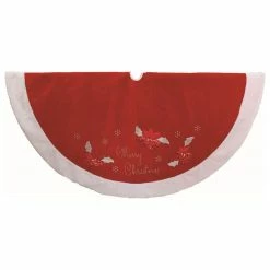 Coupon ❤️ Kurt S. Adler, Inc. Kurt Adler 72" Red And White Velvet Merry 🎄 Christmas Applique Treeskirt 💯