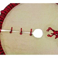 Flash Sale 😍 Fennco Styles Holiday Deer Family Tartan Plaid Ruffle ❄ Christmas Tree 👗 Skirt 53" Round 🥰 -christmas decorations Sales 4971b7ae0bec5be0 7691 w800 h800 b0 p0