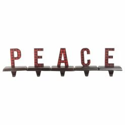 Cheap ๐งจ Northlight Seasonal Set Of 5 Black And Red Buffalo Plaid "Peace" ๐ Christmas Stocking Holders 6" โ
