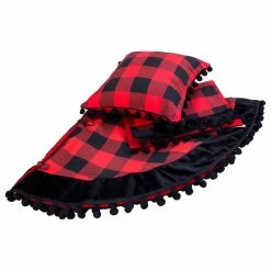 Flash Sale 🌟 Fennco Styles Buffalo Plaid Faux Fur Border Pom Pom 🎄 Christmas Tree 👗 Skirt 53", Black Pom Pom 🎁 -christmas decorations Sales 49918aa20bbe4034 8399 w800 h800 b1 p0