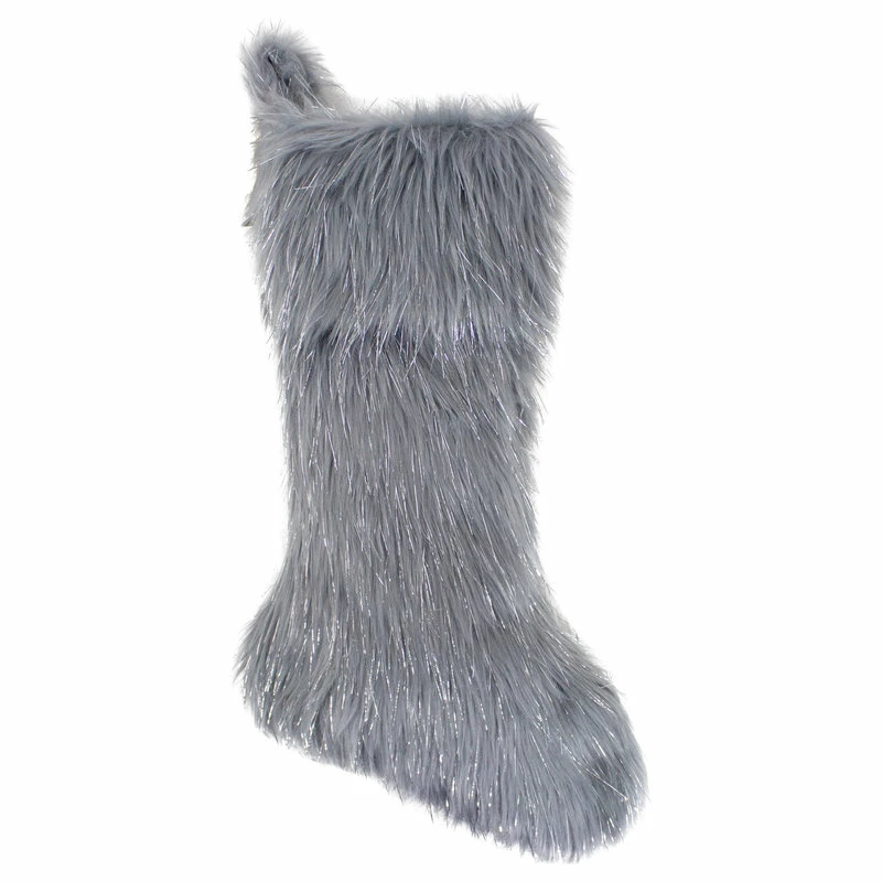New ๐ Fennco Styles Decorative Faux Fur With Silver Lurex Thread ๐ Christmas Stocking, 16"x72", Grey โญ 1 New ๐ Fennco Styles Decorative Faux Fur With Silver Lurex Thread ๐ Christmas Stocking, 16"x72", Grey โญ