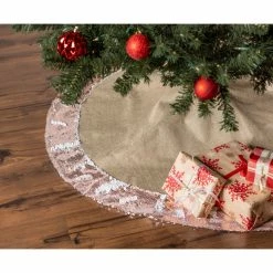 Top 10 👍 Design Imports DII Holiday Tree 👗 Skirt Linen With Champagne Sequin Border 🌟 -christmas decorations Sales 4d71f046019d1904 5883 w800 h800 b0 p0