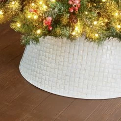 Coupon 👍 Glitzhome Metal Woven Tree Collar, 26"D, White ❤️ -christmas decorations Sales 52f135b800ffc549 0268 w800 h800 b0 p0