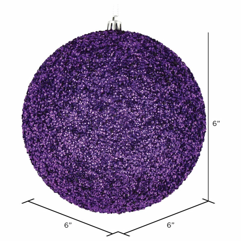 Buy โ Vickerman Company Vickerman Beaded Ball Drilled, Plum, 6" ๐ 2 Buy โ Vickerman Company Vickerman Beaded Ball Drilled, Plum, 6" ๐ - Image 2