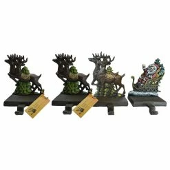 Cheapest 🔔 Lulu Decor Inc. Cast Iron Santa Clause, 3 Reindeer Stocking Holders, 4-Piece Set 🤩