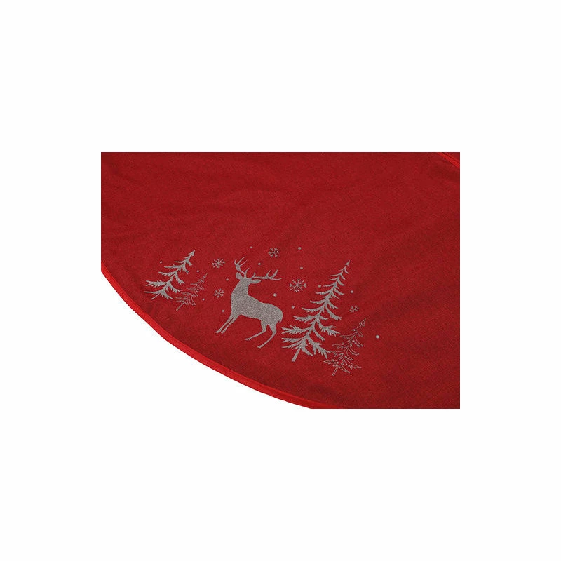Wholesale 👍 Xia Home Fashions Deer In Snowing Forest 56-Inch Round 🎁 Christmas Tree 👗 Skirt, Red 😉 2 Wholesale 👍 Xia Home Fashions Deer In Snowing Forest 56-Inch Round 🎁 Christmas Tree 👗 Skirt, Red 😉 - Image 2