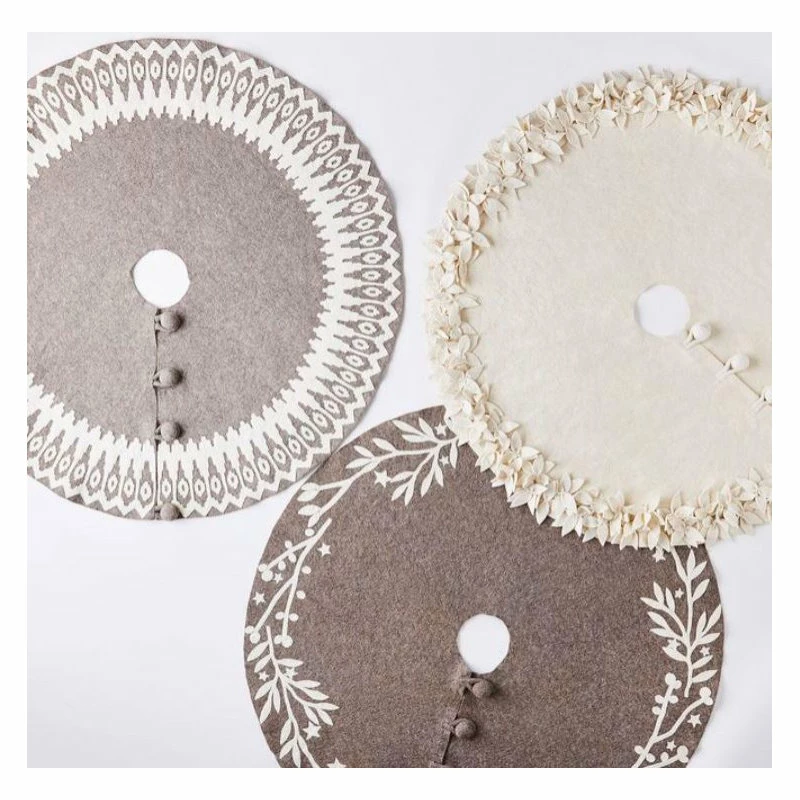 Hot Sale ๐ Arcadia Home Overlapping Flowers ๐ Christmas Tree ๐ Skirt In Rustic Hand Felted Cream Wool ๐ฅฐ 5 Hot Sale ๐ Arcadia Home Overlapping Flowers ๐ Christmas Tree ๐ Skirt In Rustic Hand Felted Cream Wool ๐ฅฐ - Image 5
