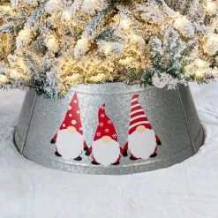 Best Sale ❤️ Glitzhome 26"D 🎄 Christmas Galvanized Metal Gnomes Tree Collar ✔️ -christmas decorations Sales 5e31fc8702b4347e 5853 w800 h800 b0 p0
