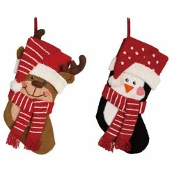 Best reviews of ๐คฉ Glitzhome 2-Piece 3D Hooked Stocking Set, Penguin And Reindeer ๐