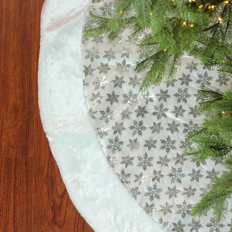 Best Sale โค๏ธ Northlight Seasonal 60" Silver Sequin Snowflake With White Faux Fur Border โ Christmas Tree ๐ Skirt ๐ 2 Best Sale โค๏ธ Northlight Seasonal 60" Silver Sequin Snowflake With White Faux Fur Border โ Christmas Tree ๐ Skirt ๐ - Image 2