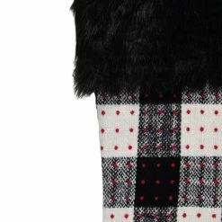 Cheapest 🛒 Northlight Seasonal 21" Black And Ivory Plaid With Dots And Faux Fur Cuff 🎄 Christmas Stocking 😉 -christmas decorations Sales 62d16a5700dbe70a 3799 w800 h800 b0 p0