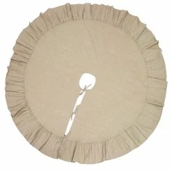 Brand new 🤩 Fennco Styles Geneviève Ruffled Design Cotton Holiday ❄ Christmas Tree 👗 Skirt, Natural 👍