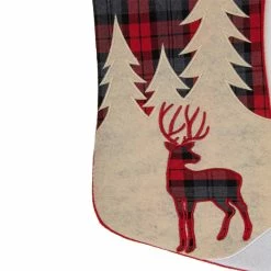 Buy 😍 Northlight Seasonal 19" Green And Red Plaid Reindeer With Forest Trees 🔔 Christmas Stocking 😍 -christmas decorations Sales 66f1958600dbdc97 3272 w800 h800 b0 p0