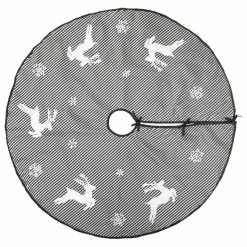 Cheap โค๏ธ Vickerman Company Vickerman 48" White/Black Check Reindeer Treeskirt ๐ฅฐ