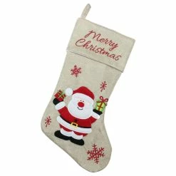 Best Sale 🔥 Northlight Seasonal 16" Burlap "Merry 🎁 Christmas" Santa Claus Embroidered 🎁 Christmas Stocking 🤩