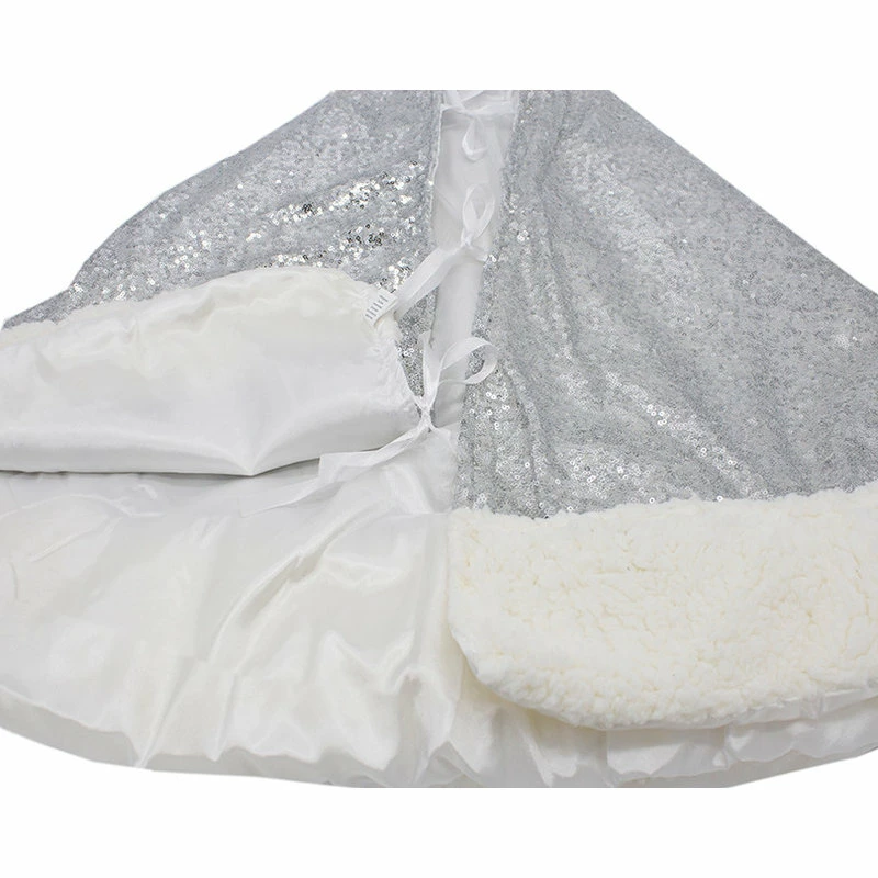 Budget βοΈ Fennco Styles Charming Sequin And Sherpa Border π Christmas Tree π Skirt, Silver 𧨠4 Budget βοΈ Fennco Styles Charming Sequin And Sherpa Border π Christmas Tree π Skirt, Silver 𧨠- Image 4