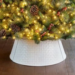 Coupon 👍 Glitzhome Metal Woven Tree Collar, 26"D, White ❤️ -christmas decorations Sales 7b31ff6a00ffc548 0268 w800 h800 b0 p0